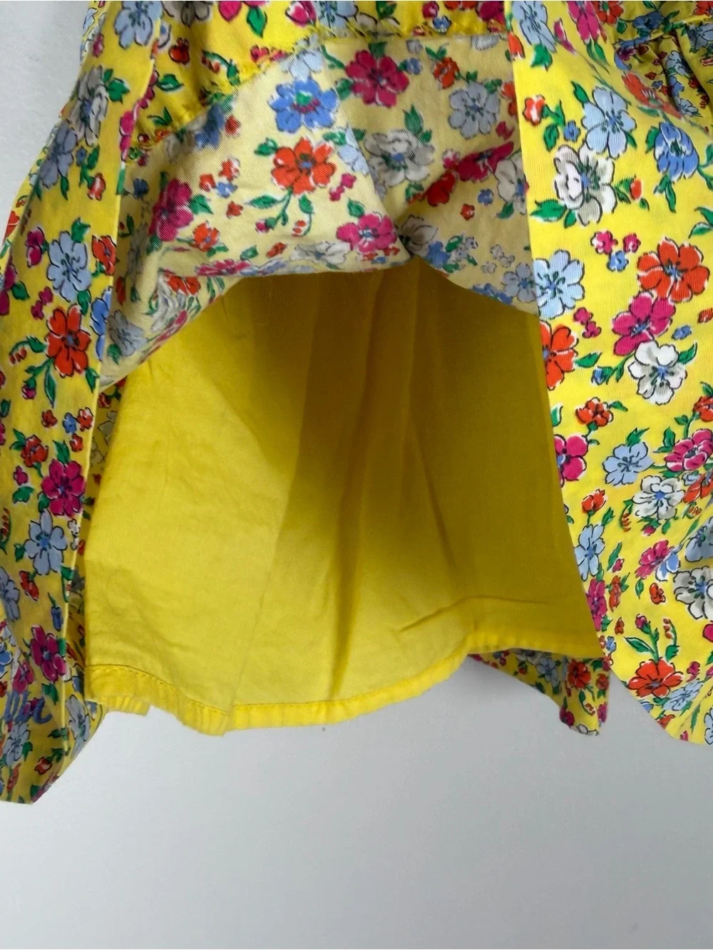 Ralph Lauren Baby Girl Yellow Floral Short Sleeve Fit & Flare Dress Size 3 Month